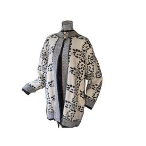 Beta Choice Taiwan Cardigan White Angora Rabbit Wool Blend L